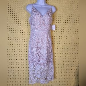 DB Studio / David's Bridal, White, Sz 4 Lace Midi